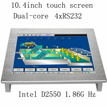 10.4 inch Industriale, Panel PC-calculator 4GB ram, 64GB rom fără ventilator touch screen All in one pc 2*lan 1*VGA