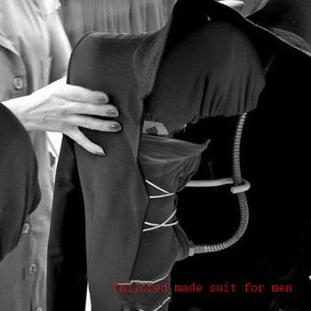 2021 mai Recente Negru Bărbați Costum de Vârf Rever Două Butoane de Nunta Mirele Fracul Sacou Slim Fit 2 Piese (Sacou +Pantaloni)