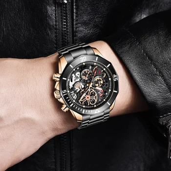 2021 Noi Barbati Casual Sport Watch de Brand de Top de Lux pentru Bărbați Impermeabil Ceas, Data, Cronograf din Oțel Inoxidabil LIGE Mens Ceas