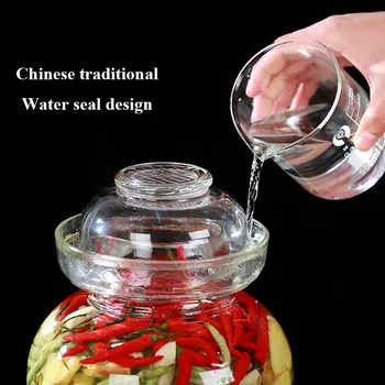 2500ml Sichuan Kimchi Borcan cu Mâncare Tradițională Chineză Borcane de Murături se Ingroase Sticlă Transparentă Murat Sticla pentru Decapare Container