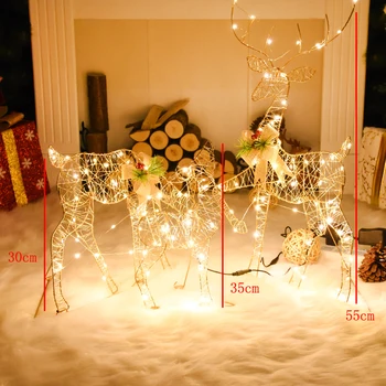3pcs Fier de Artă iluminate Elan Decor de Crăciun pentru Acasă Bradul de Crăciun Pandantiv de Crăciun, Ornamente de Crăciun Anul Nou 2022