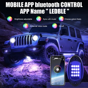4/6/8 Păstăi de LED-uri RGB Rock Lumini Șasiu de Muzică Neon de Iluminat bluetooth Multicolor Underglow Pentru Masina Jeep SUV ATV-uri Off Road Camion