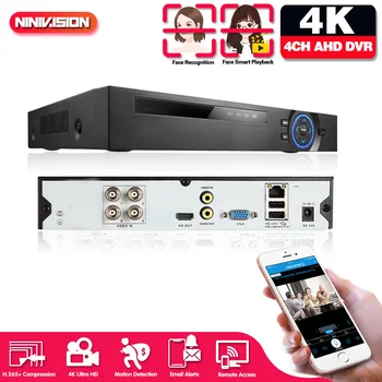 4K 8MP 8CH H. 265 de Detectare a Feței 6 la 1 AHD DVR, Digital Video Recorder XMeye Sistem CCTV Analogice camere IP