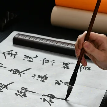 50m foita de Aur de Hârtie Xuan pentru Pictura, Caligrafie Chineză Hârtie de Orez pe Jumătate Coapte Chineză Rola de Hârtie de Orez cu Împrăștiate în Loc de Aur