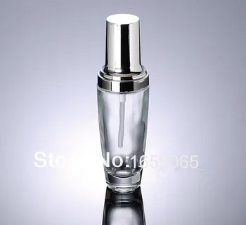 50ml de sticlă transparentă lotiune eșantion de sticla cu argint pompa pentru Cosmetice, Ambalaj Sticle Returnabile