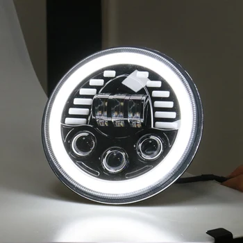7 Inch, Faruri cu LED-uri High/Low Beam Cap Rotund de Lumină Lampă cu Inel de Chihlimbar Angel Eye pentru Jeep Wrangler Lada Niva 4X4