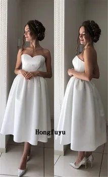 Alb Scurt Corset rochie de Mireasa O Rochie Plus Dimensiune Personalizat Rochie de Petrecere vestido de noiva