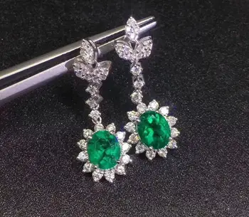 Atractiv verde smarald, pietre semipretioase cercei stud pentru femei bijuterii de argint reală naturale bijuterie argint 925 fata data partid cadou