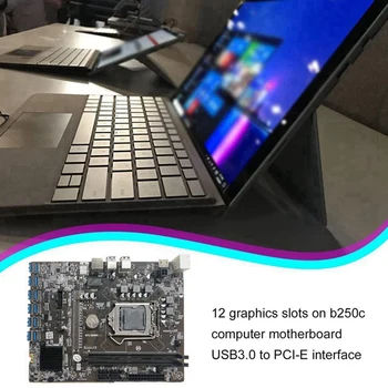 B250C Miniere Placa de baza cu G3930 CPU+1XDDR4 4G 2666Mhz RAM 12XPCIE să USB3.0 Slot pentru Card de Bord pentru BTC