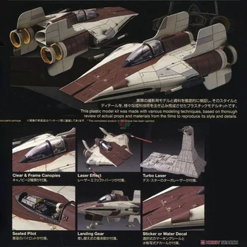 Bandai Star Wars Blocuri Figura Anime 1/72 A-wing Starfighter Reale de Asamblare Model de Vehicul de Acțiune Figura Jucărie Jucarii pentru Copii
