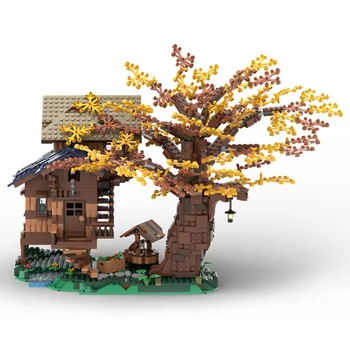 Buildmoc Arhitectura Idilic Tree House Street View City Creator Copii Diy Building Block Model De Jucărie Băiat Cadou