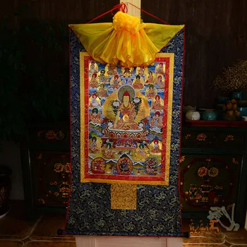 CASA FAMILIEI EFICACE DE PROTECȚIE-120CM MARI-BUDISMUL TIBETAN DALARATA BUDDHA MĂTASE THANG-GA THANGKA BUDDHA ARTA