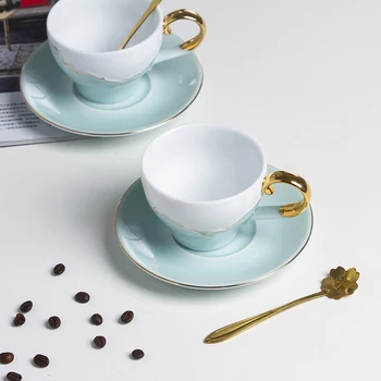 Ceramica Ceașcă de Cafea High-end Continental Ceașcă de Cafea cu Sos de uz Casnic Cadou Simplu Ceai după-Amiaza Cană cu Lingură
