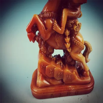 China Shoushan Piatră Vechi Sculptate De Mână Calul Și Maimuța Statuie
