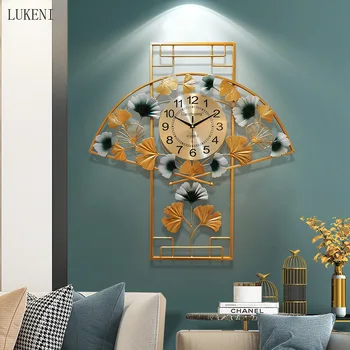 Chineză Stil Ceas de Perete Acasă Creativ Nou Fan Chinez Camera de zi Ceas Tăcut în formă de Evantai Cuarț Ceas de Moda