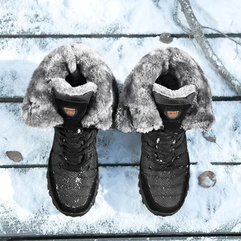 Cizme de zapada pentru bărbați 2021 iarna noi fleece cald tendință mare sus pantofi pentru bărbați în aer liber, drumeții gros barbati mid-calf pantofi de bumbac
