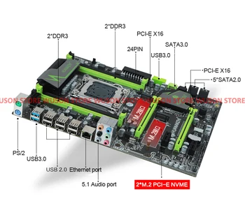 De bună calitate, placa de baza cu doua sloturi M. 2 de brand nou HUANANZHI X79 placa de baza cu CPU Intel Xeon E5 2650 RAM 8G(2*4G) RECC