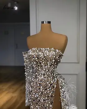 De Lux, Cristale, Perle, Rochii De Seara 2020 Moda Sexy Rochii De Cocktail De Seară Iluzie Petrecere, Rochii De Vestidos Formales