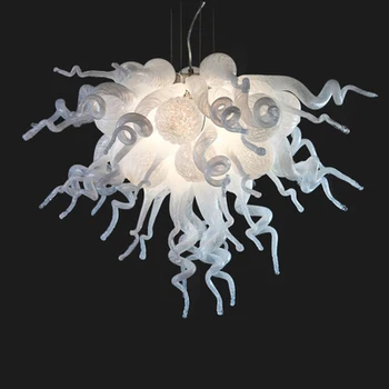 Decor nunta Alb de Artă din Sticlă Candelabru LED Sursă de Lumină Moderne de Mână cu sufletul la gură de Sticlă de Dimensiuni Mici Candelabru