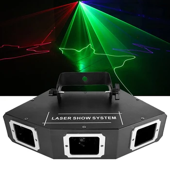DHL/Fedex de Transport maritim 3 Lentile RGB Scanner Fascicul de Lumină Laser 430mw 3 Ochii DMX Etapă Laser Proiector Dj Disco Iluminat Prezinta Echipamente