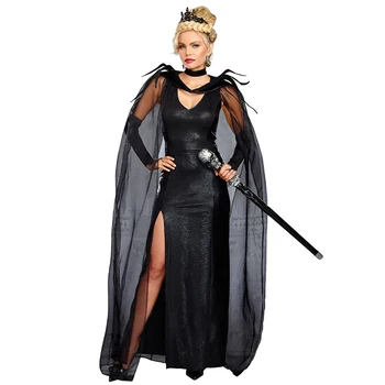 Doamna Vampir Costum Vrajitoare Gotica Diavolul Vrăjitoare Mantie Cosplay Fantezie Rochie De Petrecere Carnaval De Halloween