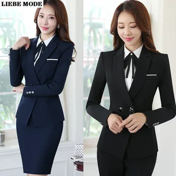 Formal Uniformă Modele Profesionale de Femei de Afaceri de Lucru Poarte Sacouri Pantaloni Set Doamne de Birou 2 Bucata costum Plus Dimensiune 6XL