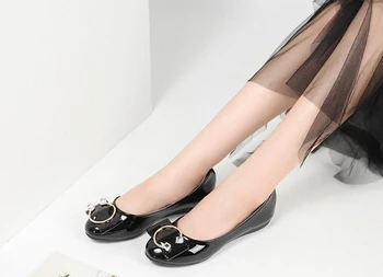 Frumos Negru/Roz/Caise din piele de brevet de sex feminin cristale de pantofi,din piele Confortabile pantofi branț Drăguț Stras apartamente femei mocasini