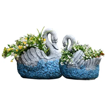 GY Decoratiuni de Gradina Swan Animal Ghiveci de Flori în aer liber Suculente Personalitate Creatoare Mare Ghiveci Bazinul Balcon
