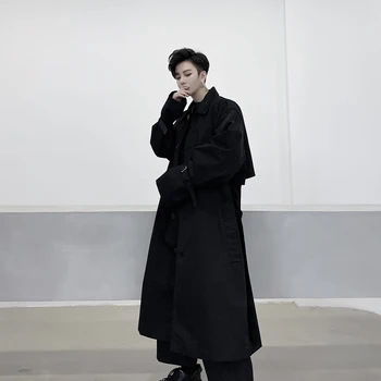 Hairstylist hanorac barbati moda coreeană mijlocul rece mult timp pe genunchi haina stil Britanic toamna ins cuplu haina