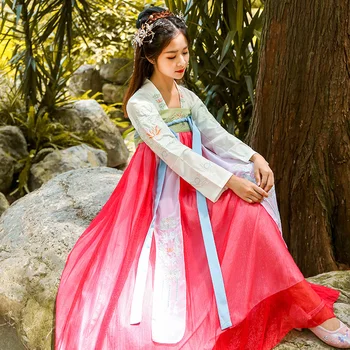 Hanfu Dans Tradițional Costum Oriental Folk Performanță Etapă Haine Festival Chinez Tinuta Zână Rochie Pentru Femei DF1002