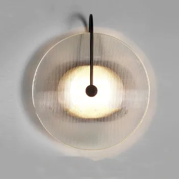 LED Nordică Modernă, Culoar, Camera de zi Dormitor Noptieră Apa Model de Fundal de Sticlă de Perete Art Deco Lampă de Perete