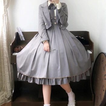 Lolita Set Costum Cu Jsk Toamna Iarna Loli Haina Leagăn Mare Jsk Rochie Jk Fete Costume De Colegiu Fete Dulci Anime Japonez Harajuku