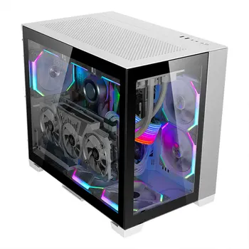 Mini Șasiu Desktop Computer Gazdă Sticla Full-Transparent Partea De Apă Răcită Joc Șasiu