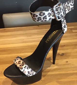 Moda Curea Glezna Sexy Leopard Ultra 15cm Pantofi cu Toc Înalt, Sandale, Dans Pol Pantofi, cu Toc Înalt Pantofi de Nunta