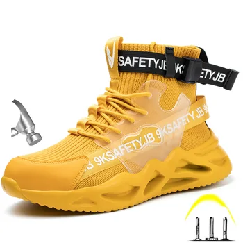 Moda pentru bărbați Steel Toe de Protecție Indestructibil Pantofi de Lucru Mens Puncție Dovadă de Siguranță Cizme, Adidași Pantofi Ant-Alunecare