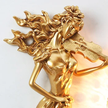 Nordic Lux Crystal Led Lampă De Perete Pentru Decoratiuni Retro Rășină Lampă De Perete Camera De Zi Dormitor De Iluminat Interior Luciu De Aur