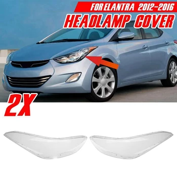 O Pereche de Mașina din Față Faruri cu Lentile Capacul Frontal Lumina Shell Acoperire pentru Hyundai Elantra 2012-2016