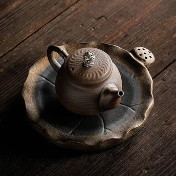 Oala Poartă de Mână Retro de Stocare a Apei Hu-Sprijinirea Ceramice Uscat-Bec Disc Oală de Hu Dian Ceremonia Ceaiului Traditionala Chineza Set de Ceai
