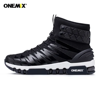 ONEMIX Barbati Pantofi sport High Top Impermeabil din Piele Ușoare în aer liber, Alpinism, Pescuit, Drumeții Pantofi Cizme Militare Tactice