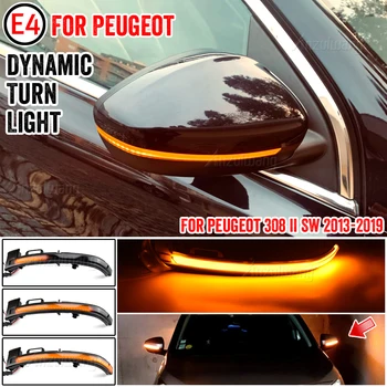 Pentru Peugeot 308 2013-2019 Fum LED-uri Dinamice Oglindă de Semnalizare Lumina Lămpii de Semnalizare Oglinda de la Masina Lumina de Chihlimbar 2X