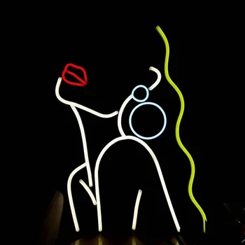 Personalizate De Neon Semn Grațios Doamna Semn De Neon Fata De Lumina De Neon Fata De Real Semn De Neon De Artă Bar De Bere Lumină Cadou Bedroom Home Decor De Perete