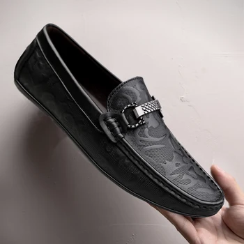 Piele naturala Mocasini Barbati de Conducere Pantofi Brand de Lux Confortabile, Non-alunecare Casual Pantofi pentru Bărbați Stil Britanic Clasic Mocasini