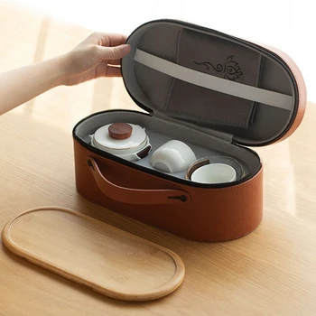 Portabil De Călătorie Set De Ceai Sac Portabil În Aer Liber Japoneză Simplu Ceai Set De Ceai Si Cana Set