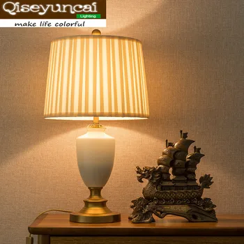 Qiseyuncai 2018 new American ceramice cupru lampă atmosferice vila living studiu dormitor de iluminat din cristal