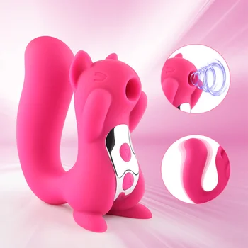 Reîncărcabilă Veveriță Forma Mamelonului Fraier Vibrator Pentru Femei Jucării Sexuale G-Spot Stimulator Clitoris Înaltă Frecvență Limba De Jucărie Pentru Cuplu
