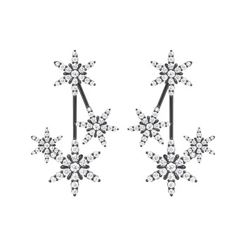 S925 argint pur micro inlay vis de zăpadă Cercei de sex feminin retro temperament Cercei accesorii