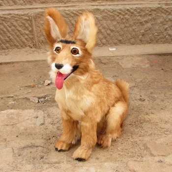 Simulare câine polietilenă&blănuri de câine model cadou amuzant despre 37cmx42cm