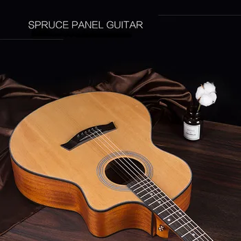 Singura placa chitara 41 inch molid mat folk chitara acustica pentru incepatori AGT389