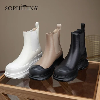 SOPHITINA Gros-Cizme Pentru Femei Nou Chelsea Pantofi de Toamnă Non-alunecare, rezistent la Uzura Culoare de Potrivire pentru Femei Cizme Glezna HO754