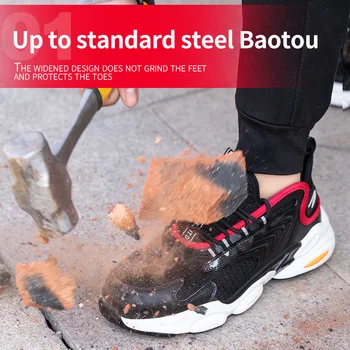 Steel toe protectia muncii incaltaminte Barbati Construcții de Pantofi Respirabil Usoare Adidas Anti-zdrobitor Anti-puncție Cizme de Siguranță